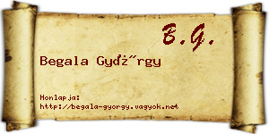 Begala György névjegykártya